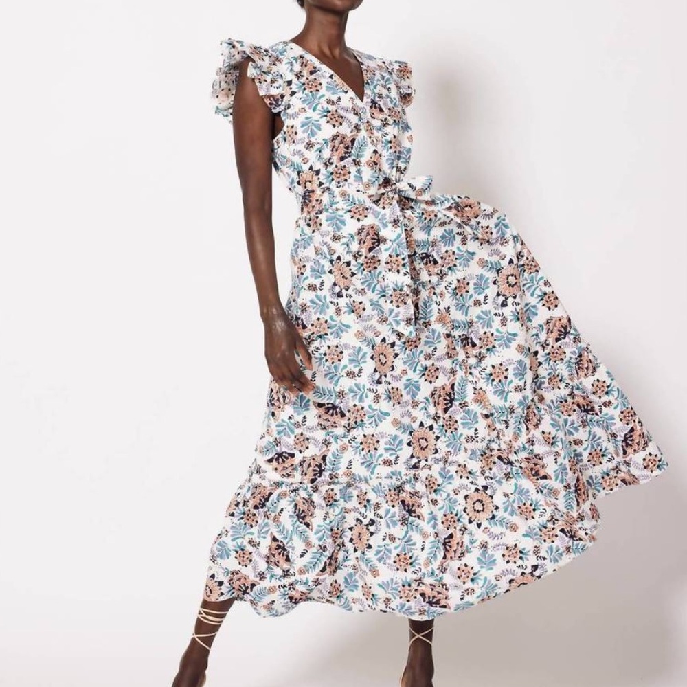 CLEOBELLA Noricel Tie Belt Organic Cotton Maxi
Shirtdress, SIZE SMALL